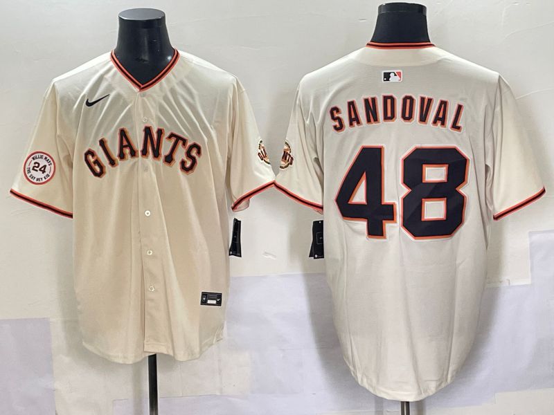 Men 2025 San Francisco Giants #48 Sandoval Cream Game Nike MLB Jersey style 5